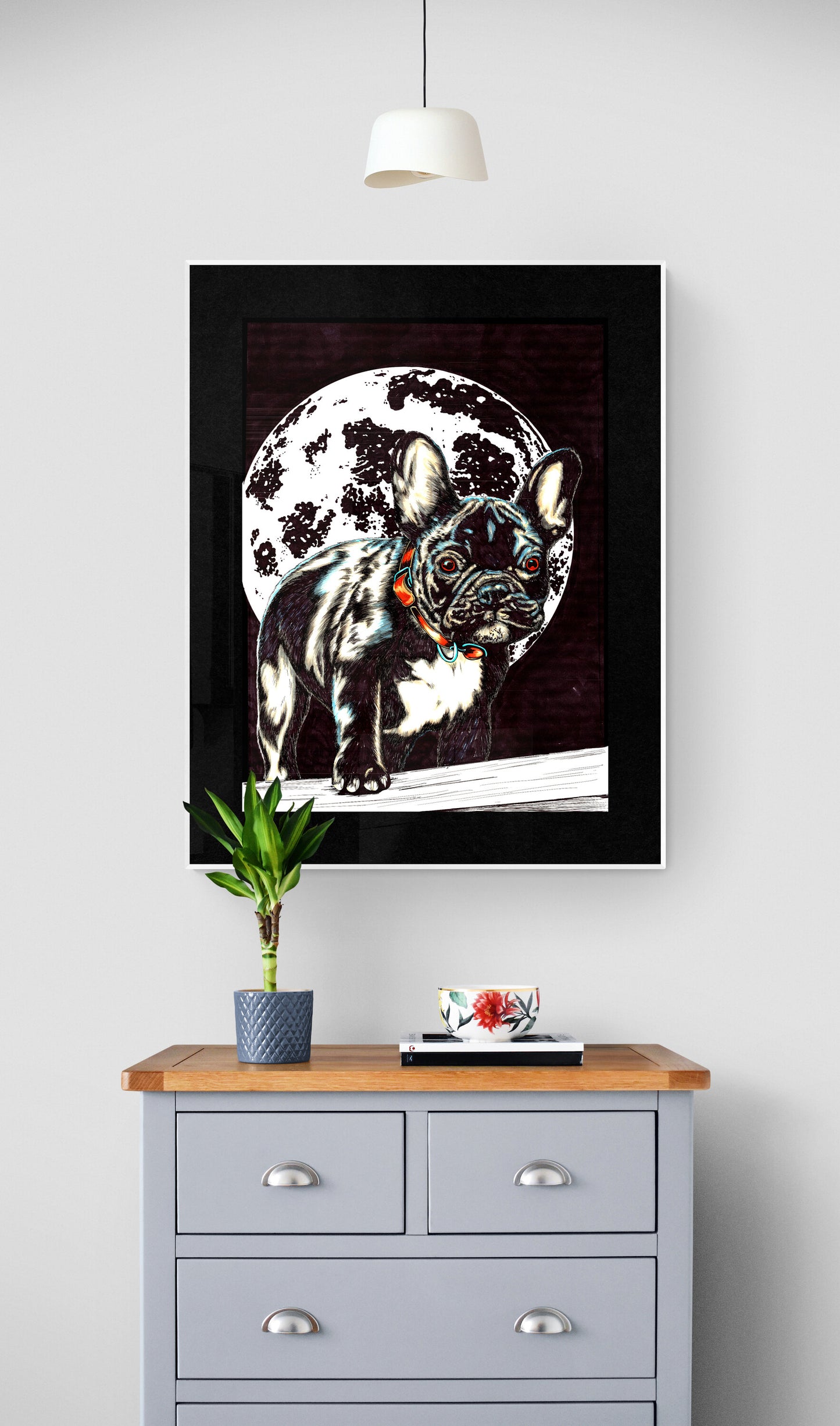 French Bulldog Original Hand Drawn Wall Art Poster