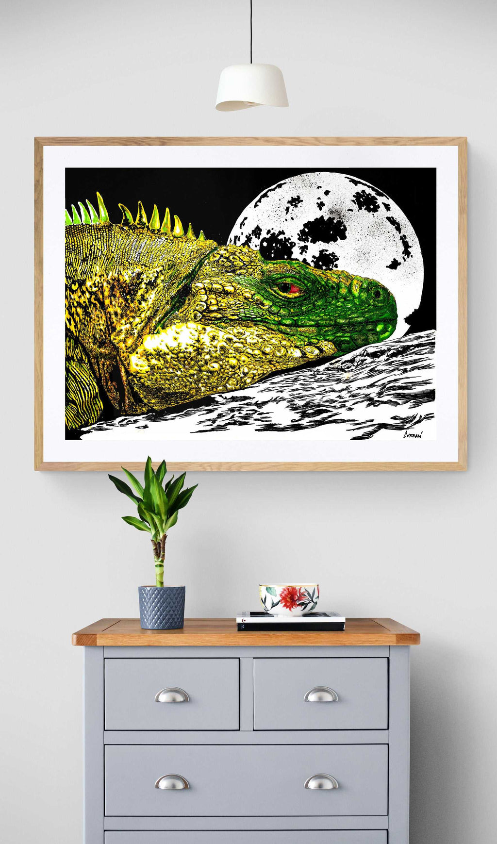 Discover the allure of Moonlit Stillness – Original Hand-Drawn Reptile art, a unique masterpiece that captures beauty in the stillness.