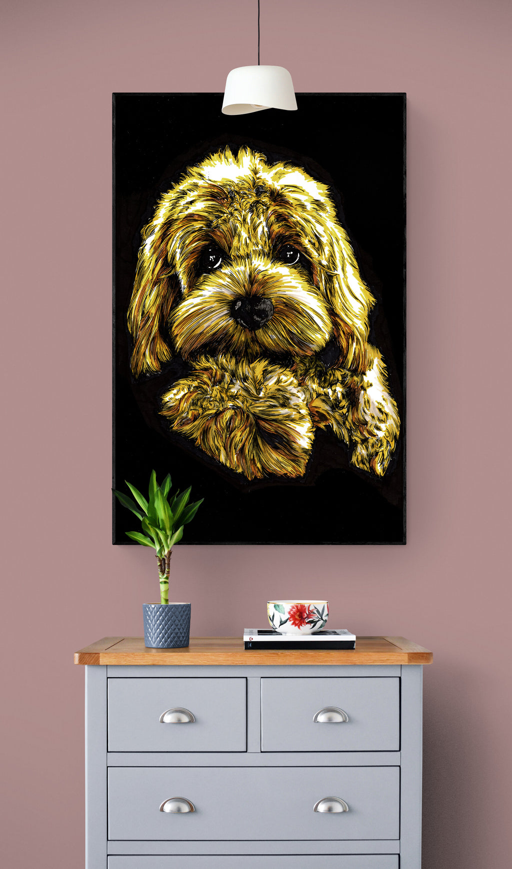 Goldendoodle Original Hand Drawn Wall Art Poster