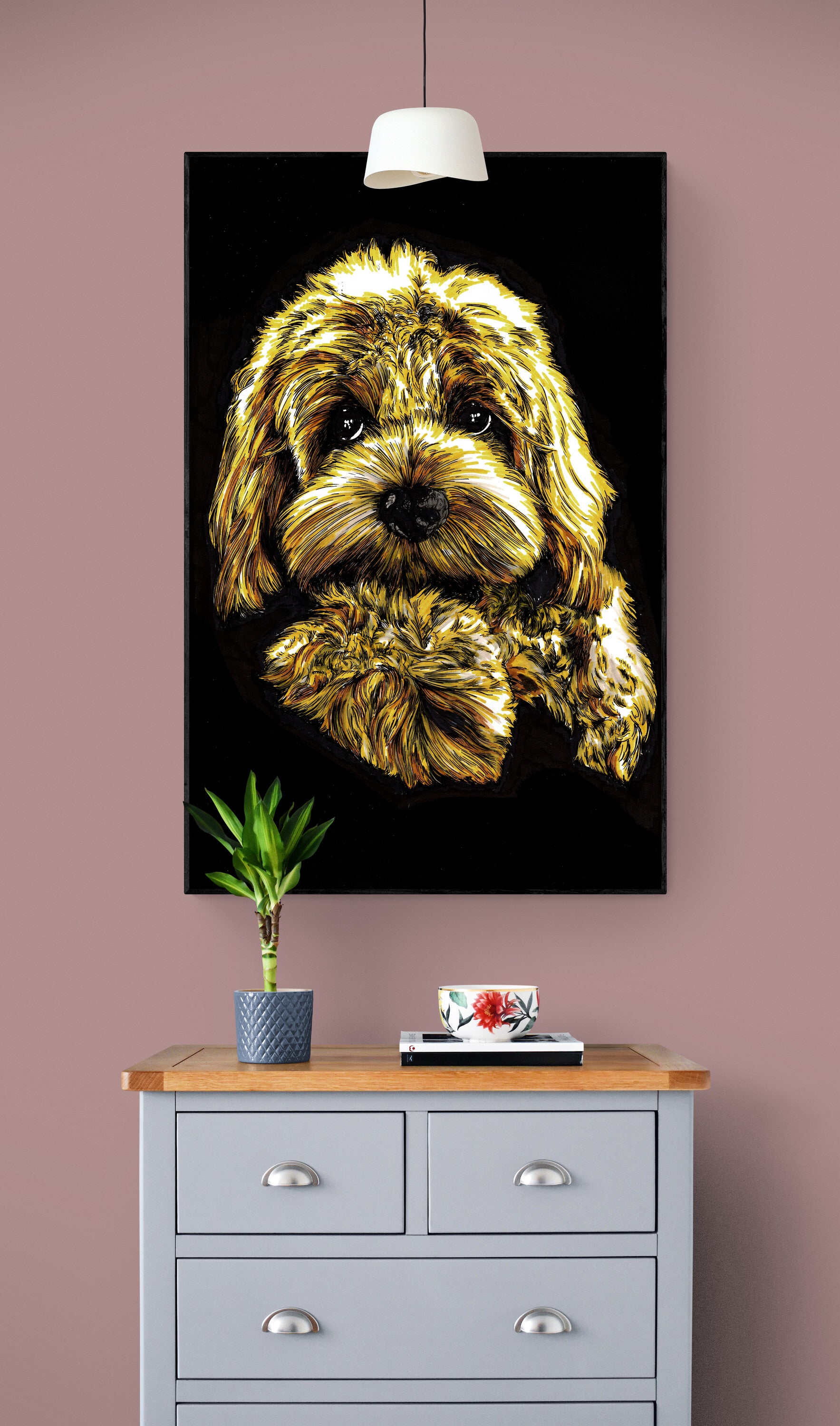Goldendoodle Original Hand Drawn Wall Art Poster