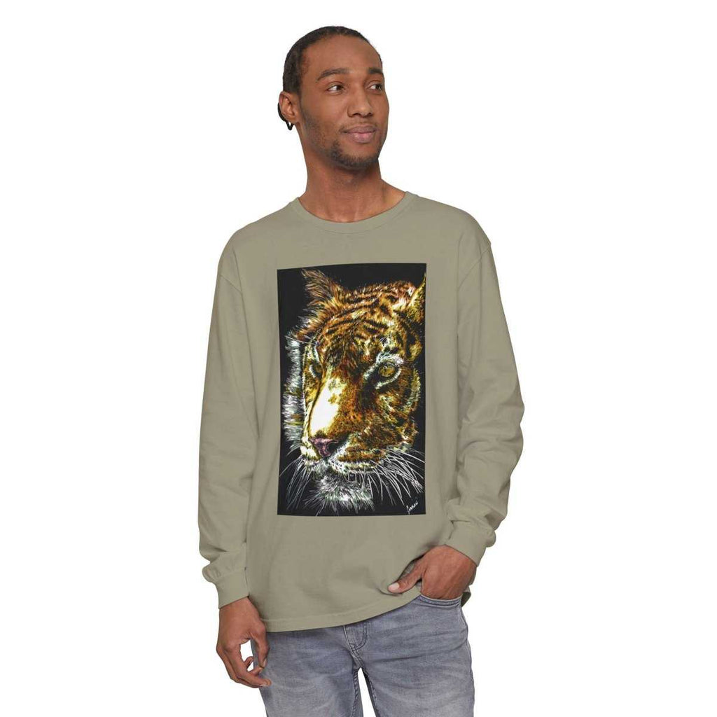 Tiger Hand Drawn Unisex Long Sleeve T-Shirt - Curran Artworks