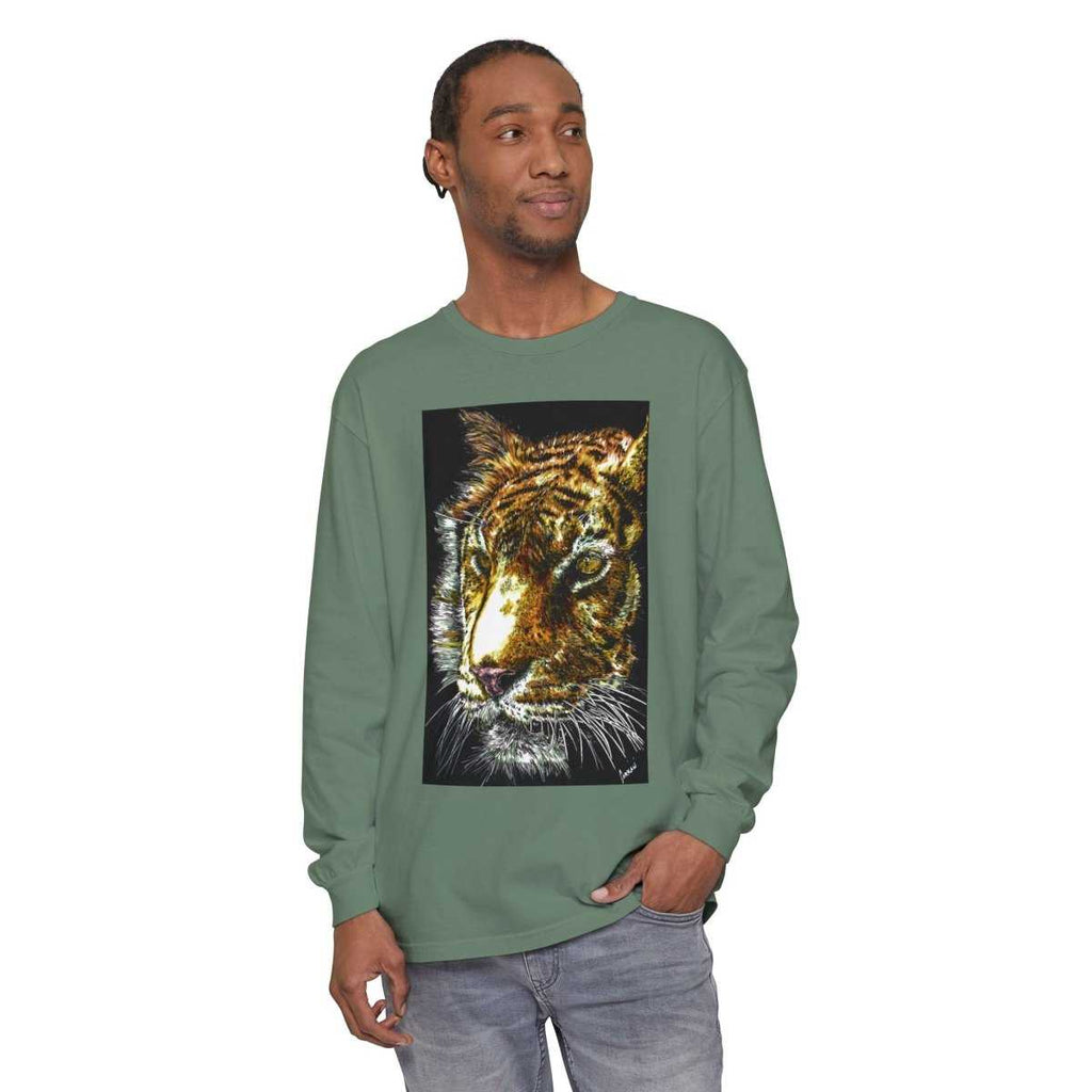 Tiger Hand Drawn Unisex Long Sleeve T-Shirt - Curran Artworks