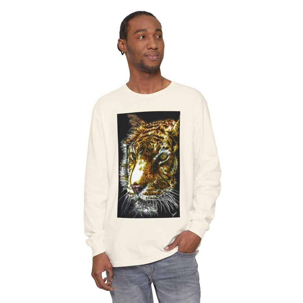 Tiger Hand Drawn Unisex Long Sleeve T-Shirt - Curran Artworks