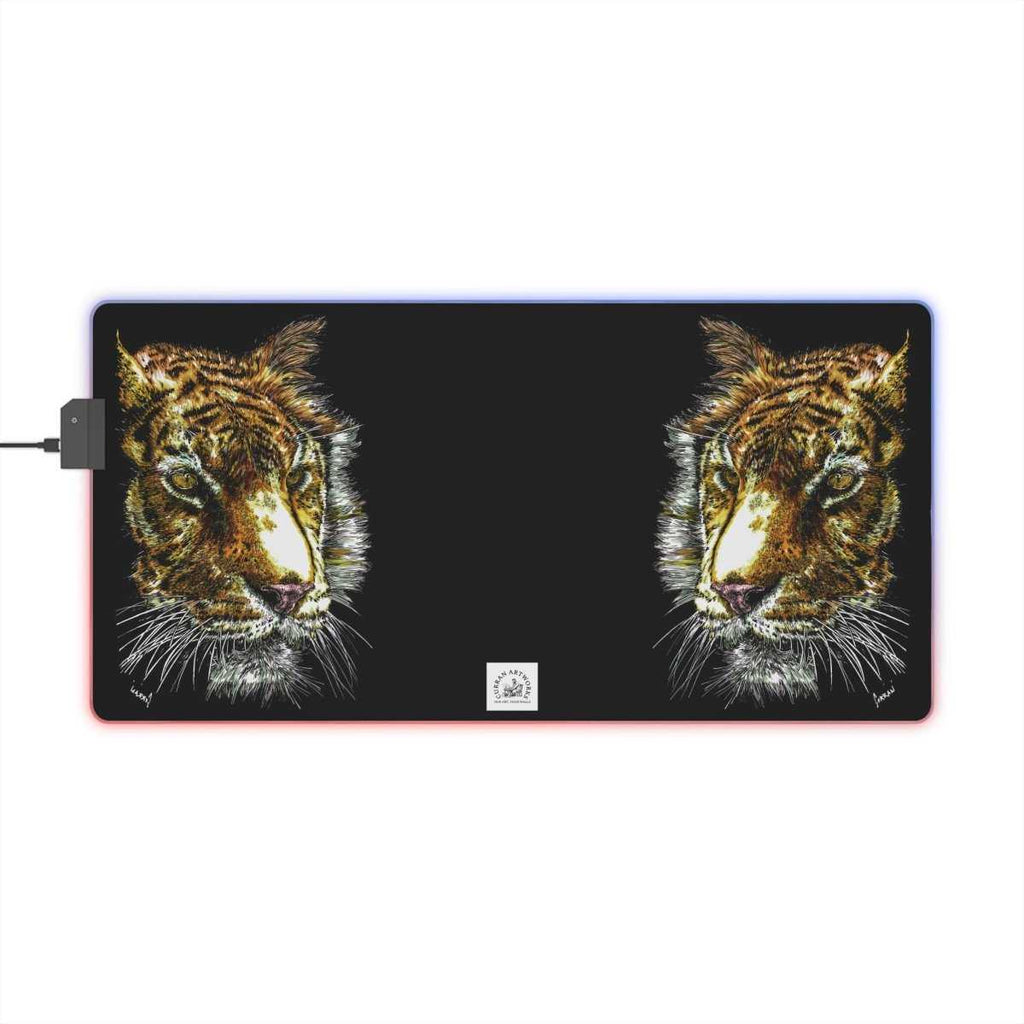Tiger LED Gaming Mouse Pad - RGB Backlit, Perfect for Gamers - Curran Artworks