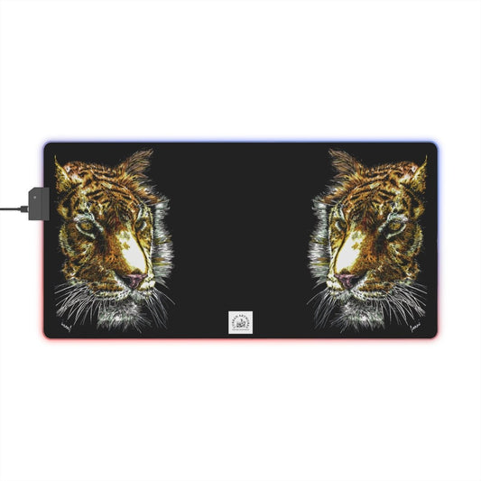 Tiger LED Gaming Mouse Pad - RGB Backlit, Perfect for Gamers - Curran Artworks