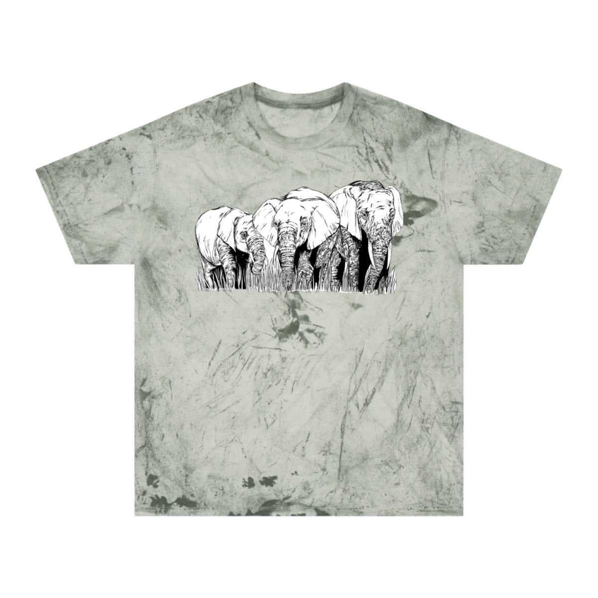 Unisex Color Blast Elephant Graphic T-Shirt - Eco - Friendly Art Tee - Curran Artworks