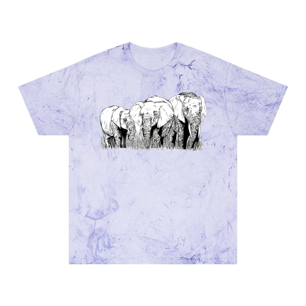 Unisex Color Blast Elephant Graphic T-Shirt - Eco - Friendly Art Tee - Curran Artworks