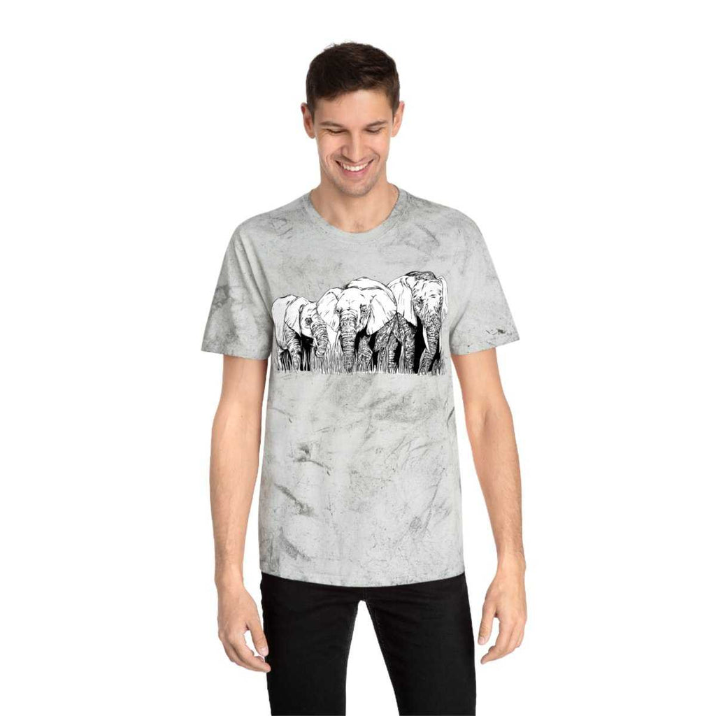 Unisex Color Blast Elephant Graphic T-Shirt - Eco - Friendly Art Tee - Curran Artworks