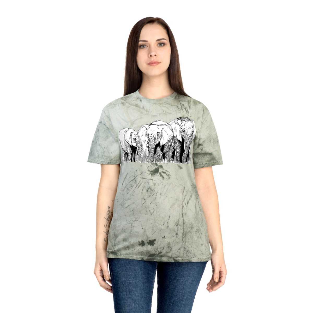 Unisex Color Blast Elephant Graphic T-Shirt - Eco - Friendly Art Tee - Curran Artworks