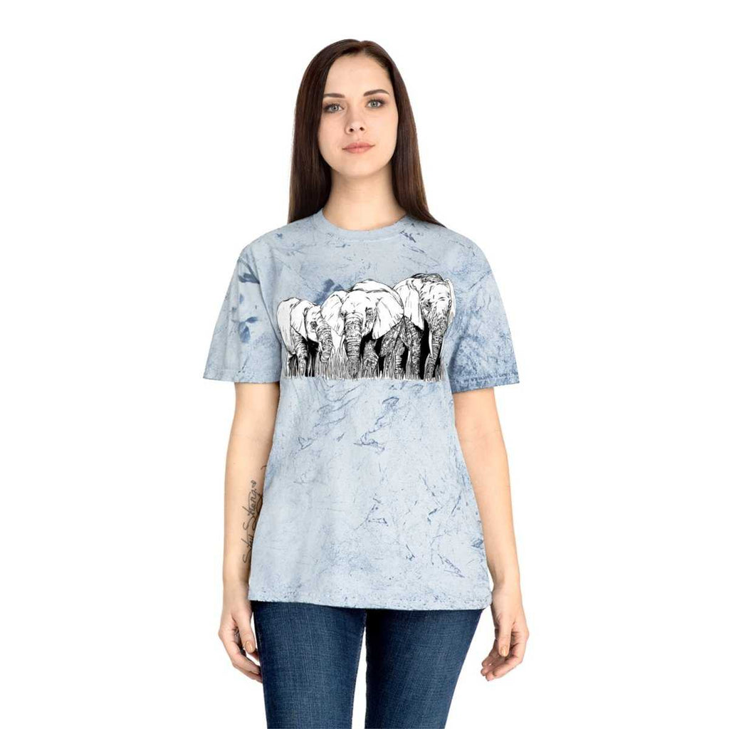 Unisex Color Blast Elephant Graphic T-Shirt - Eco - Friendly Art Tee - Curran Artworks