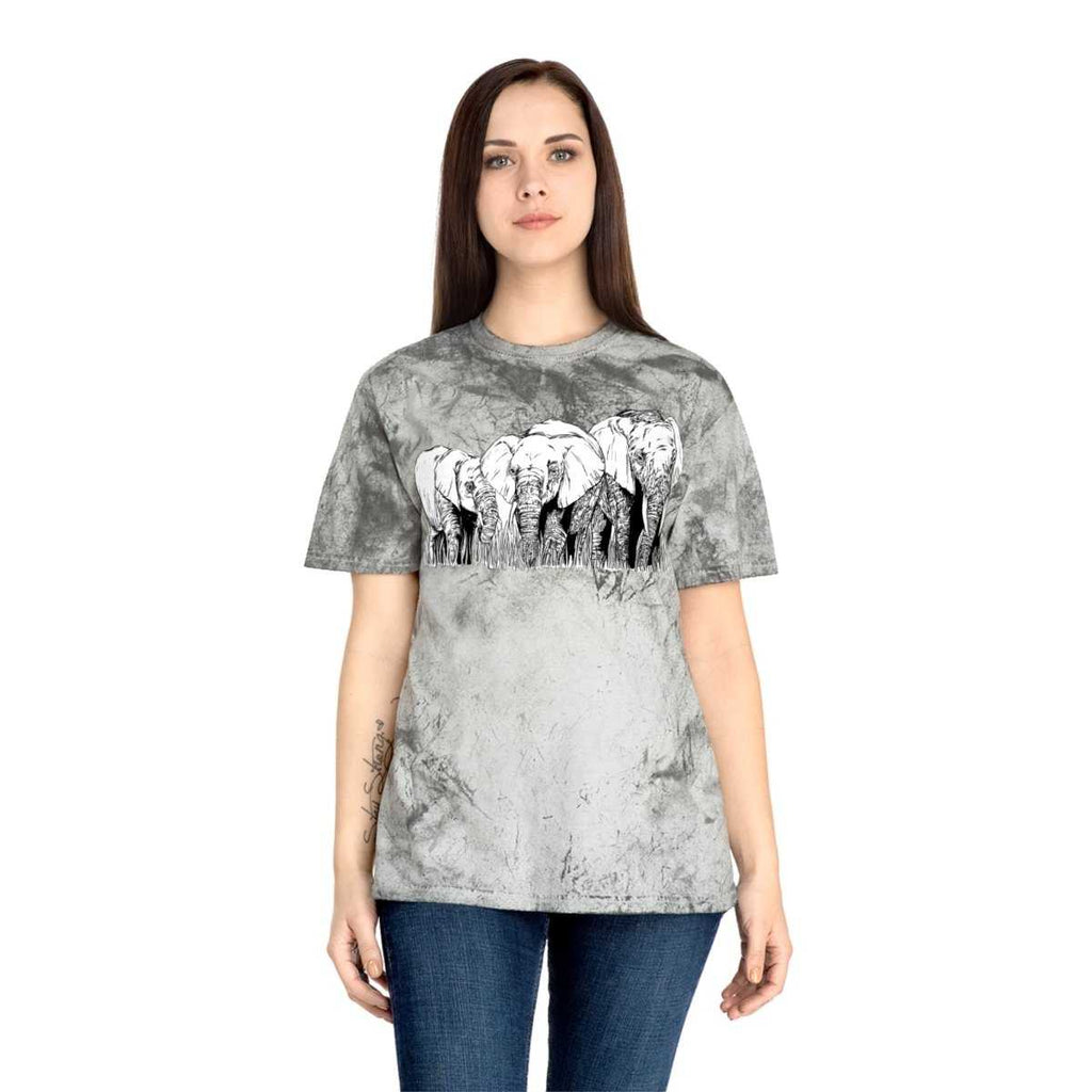 Unisex Color Blast Elephant Graphic T-Shirt - Eco - Friendly Art Tee - Curran Artworks