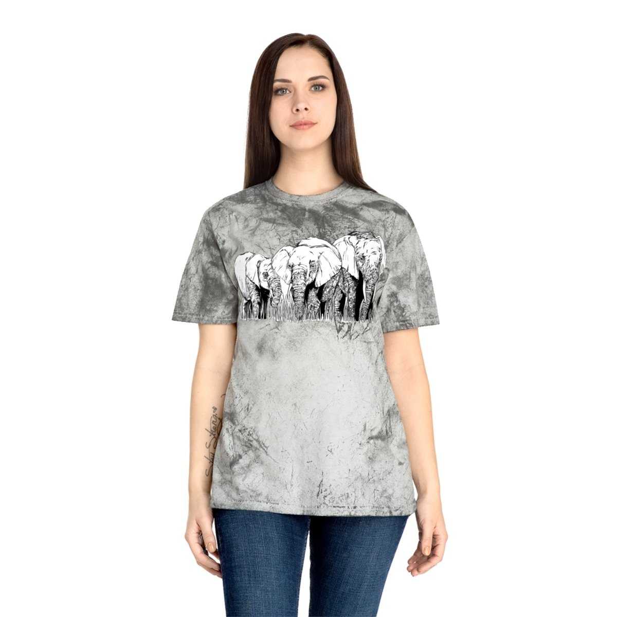 Unisex Color Blast Elephant Graphic T-Shirt - Eco - Friendly Art Tee - Curran Artworks