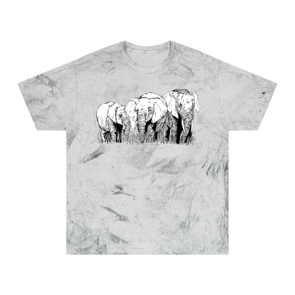 Unisex Color Blast Elephant Graphic T-Shirt - Eco - Friendly Art Tee - Curran Artworks