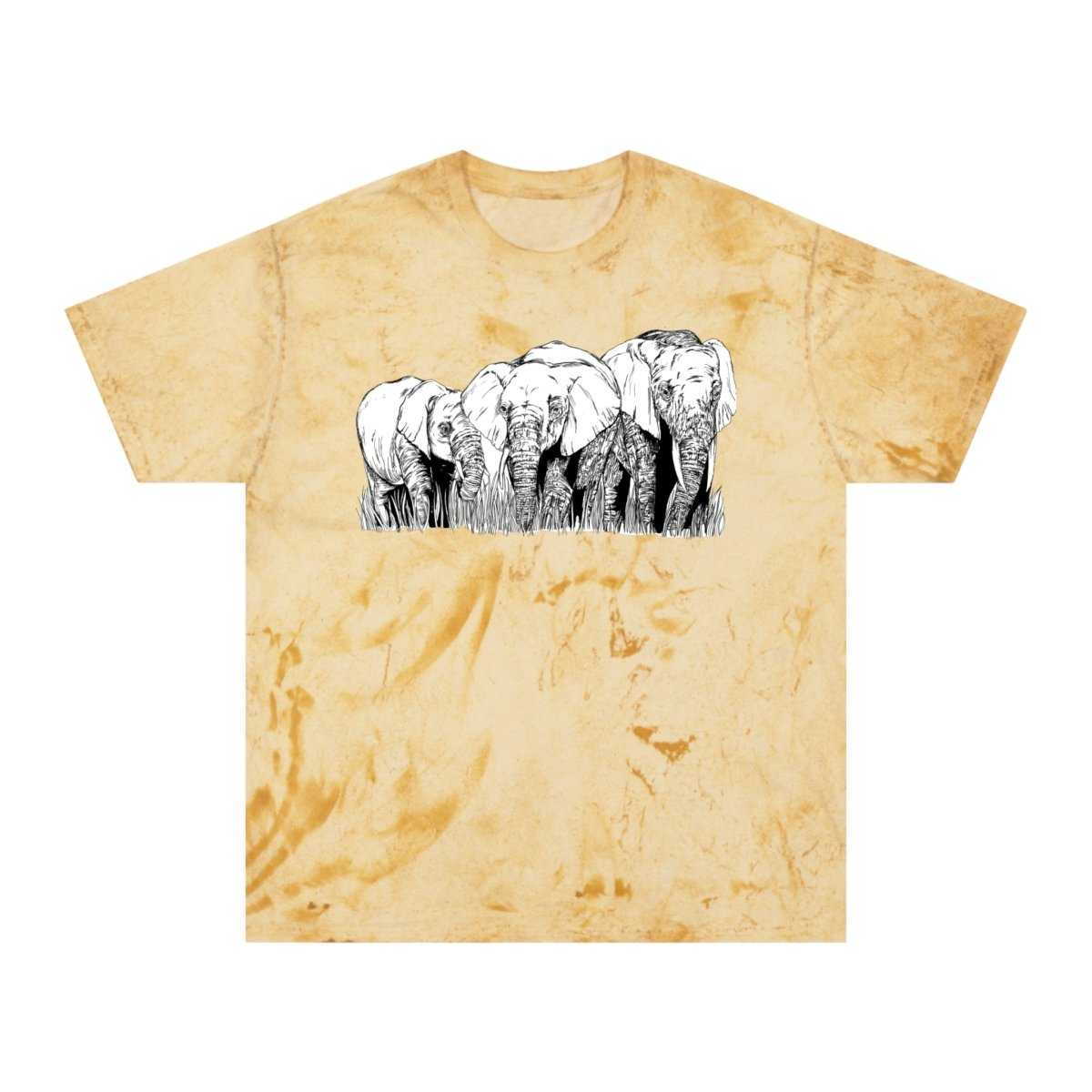 Unisex Color Blast Elephant Graphic T-Shirt - Eco - Friendly Art Tee - Curran Artworks