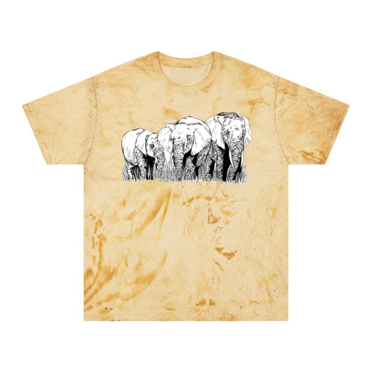 Unisex Color Blast Elephant Graphic T-Shirt - Eco - Friendly Art Tee - Curran Artworks