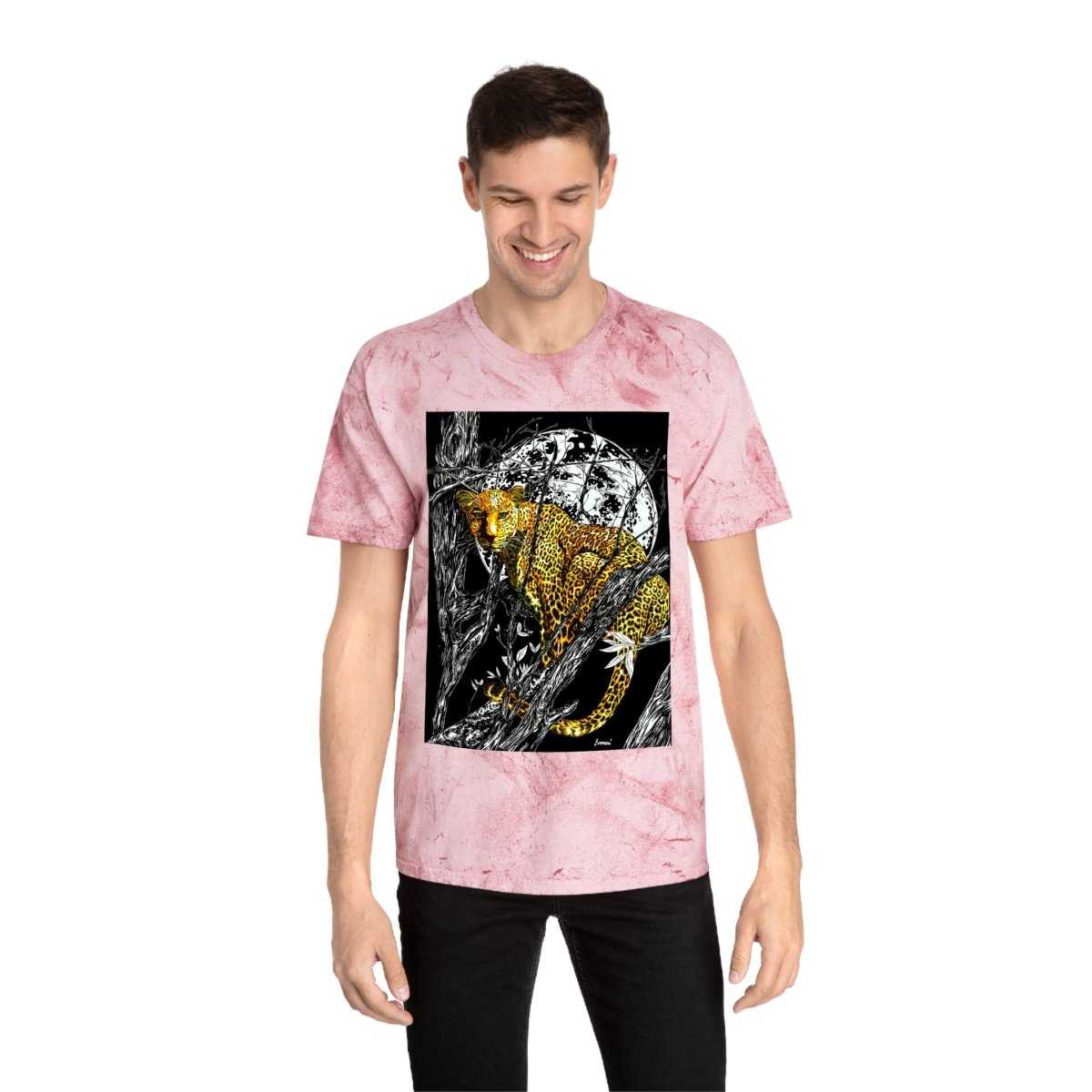 Unisex Color Blast Leopard T-Shirt - Vivid Wildlife Design - Curran Artworks
