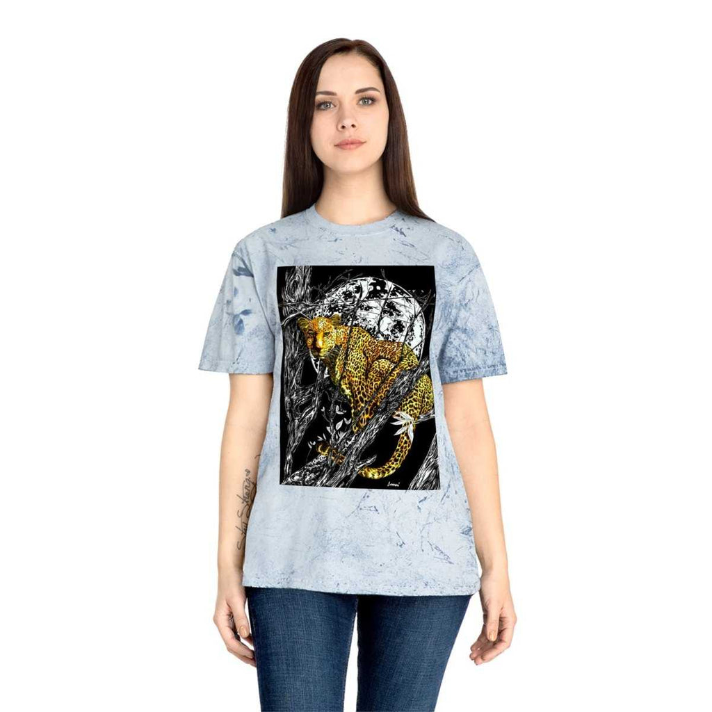 Unisex Color Blast Leopard T-Shirt - Vivid Wildlife Design - Curran Artworks