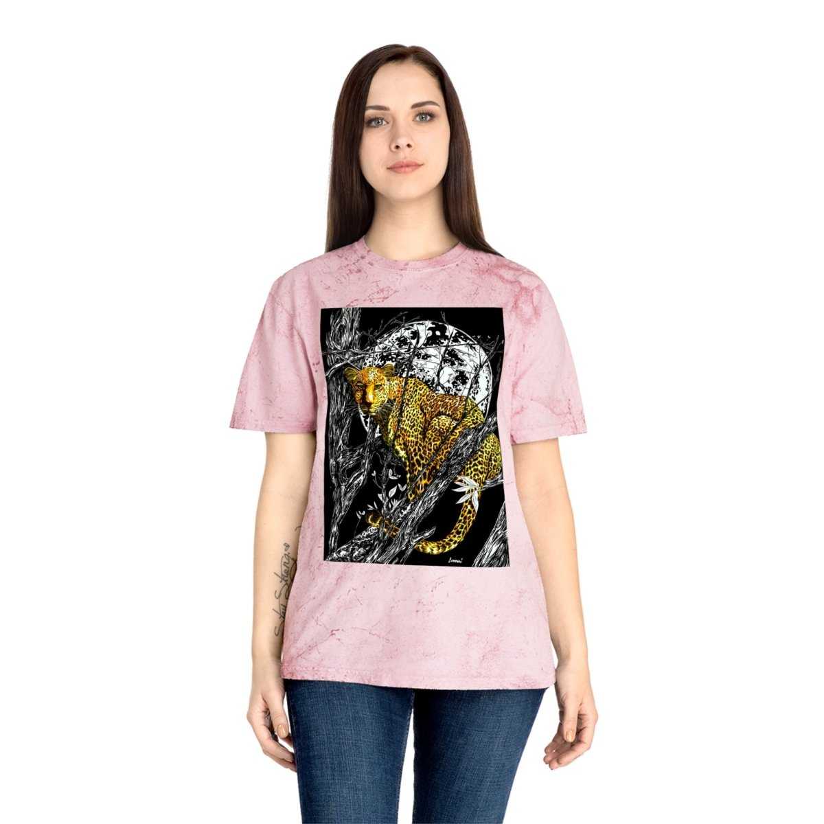 Unisex Color Blast Leopard T-Shirt - Vivid Wildlife Design - Curran Artworks