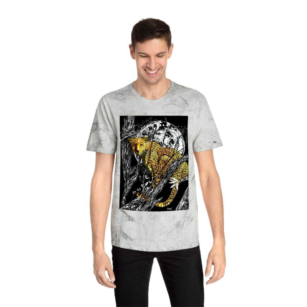 Unisex Color Blast Leopard T-Shirt - Vivid Wildlife Design - Curran Artworks