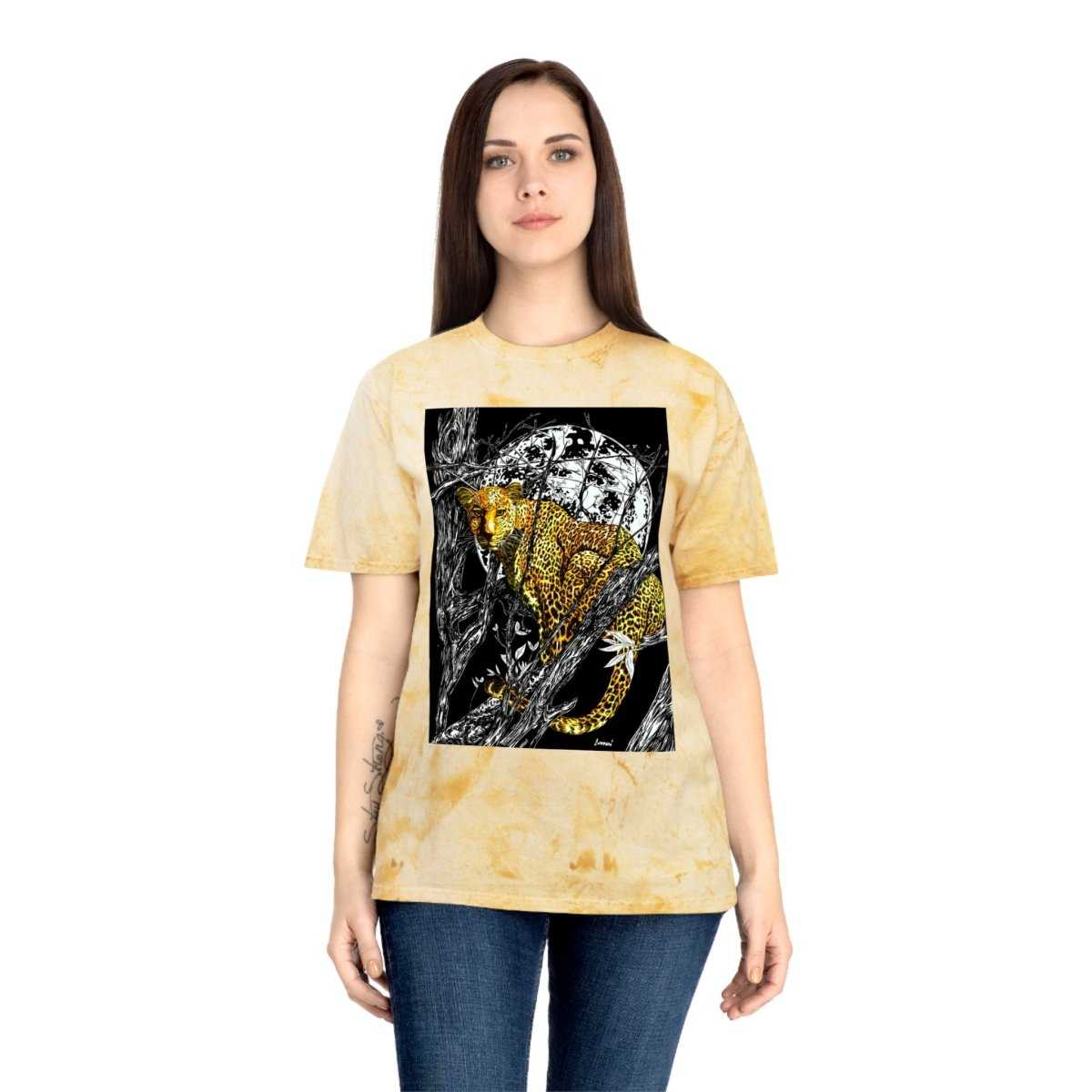 Unisex Color Blast Leopard T-Shirt - Vivid Wildlife Design - Curran Artworks