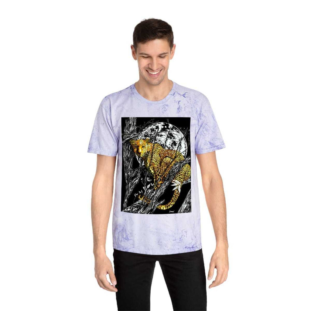 Unisex Color Blast Leopard T-Shirt - Vivid Wildlife Design - Curran Artworks