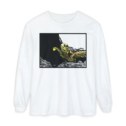 Unisex Long Sleeve T-Shirt with Vibrant Turtle Print – Perfect for Nature Lovers - Curran Artworks
