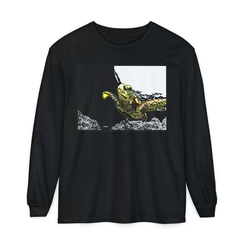 Unisex Long Sleeve T-Shirt with Vibrant Turtle Print – Perfect for Nature Lovers - Curran Artworks