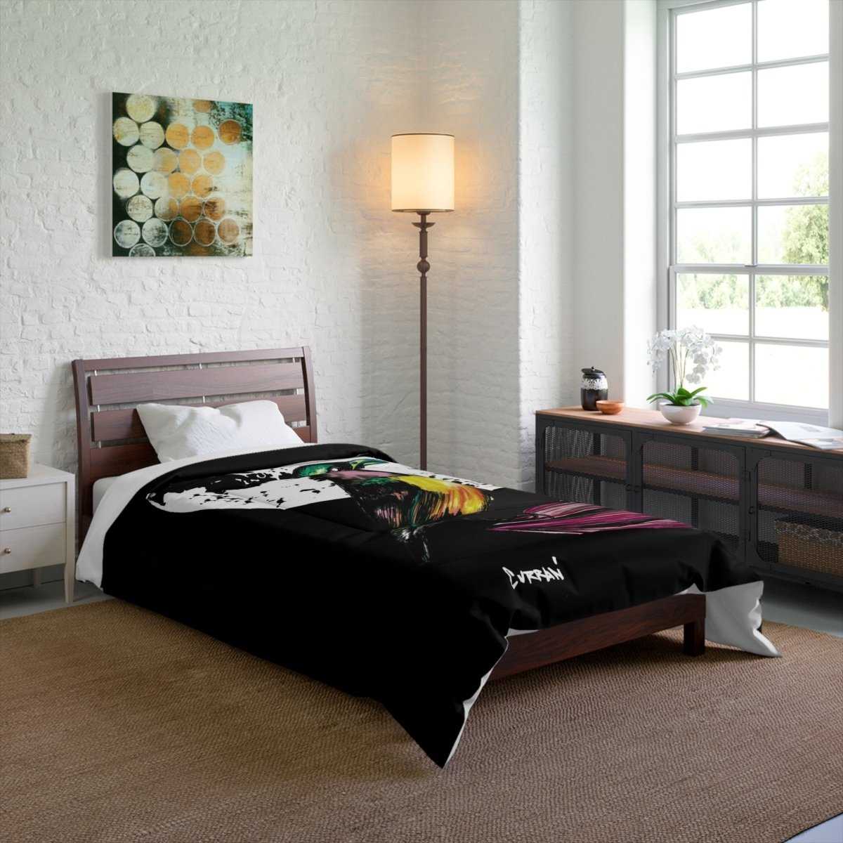 Vibrant Hummingbird and Moon Comforter Nature Lovers