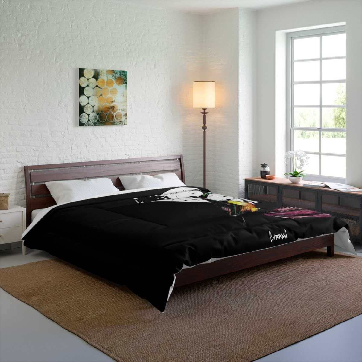 Vibrant Hummingbird and Moon Comforter Nature Lovers