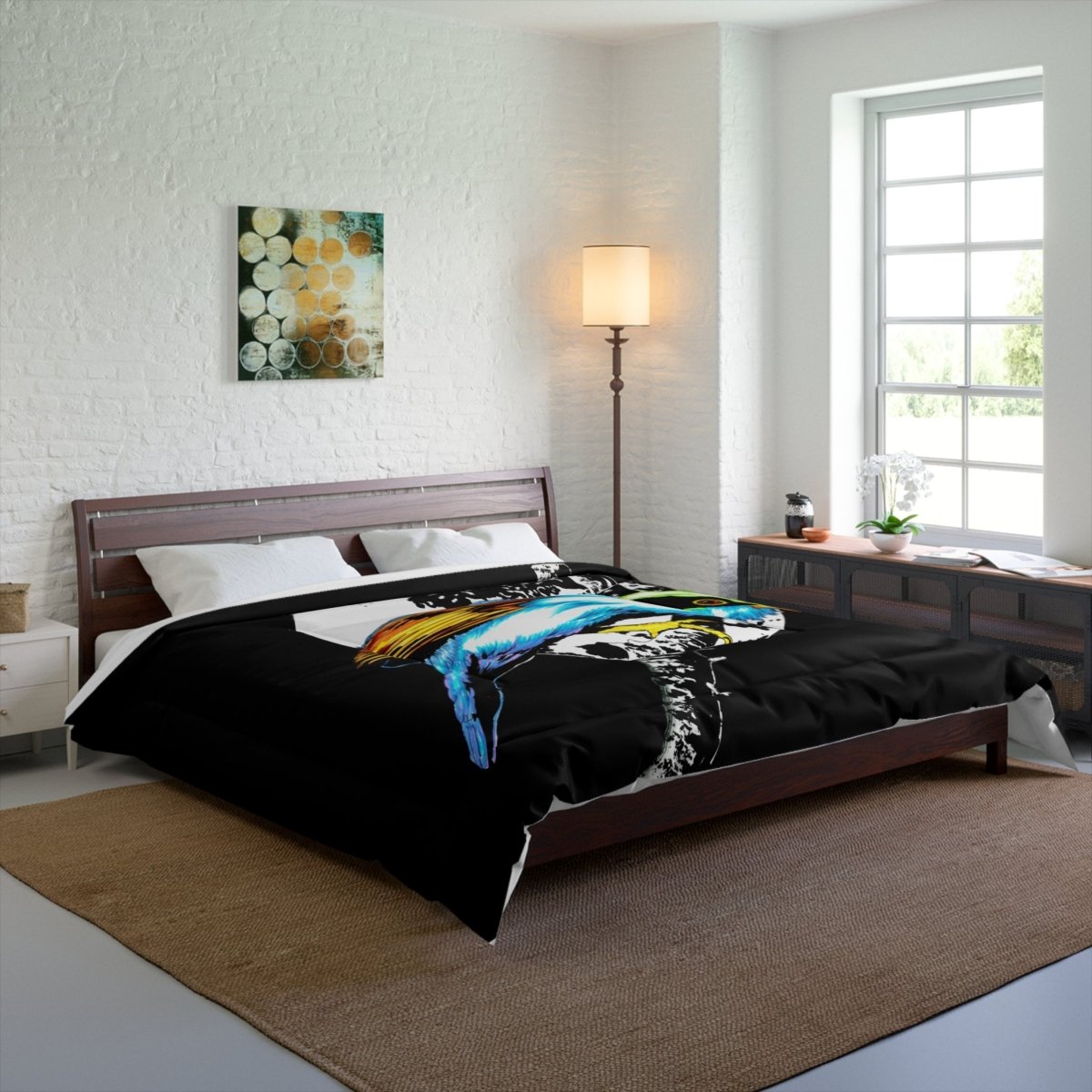 Vibrant Bird Art Comforter - Cozy Bed Cover for Nature Lovers - Curran Artworks