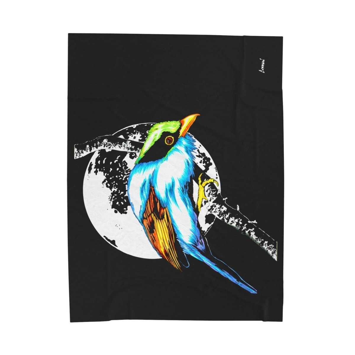 Vibrant Bird Design Velveteen Plush Blanket - Cozy & Stylish Home Decor - Curran Artworks