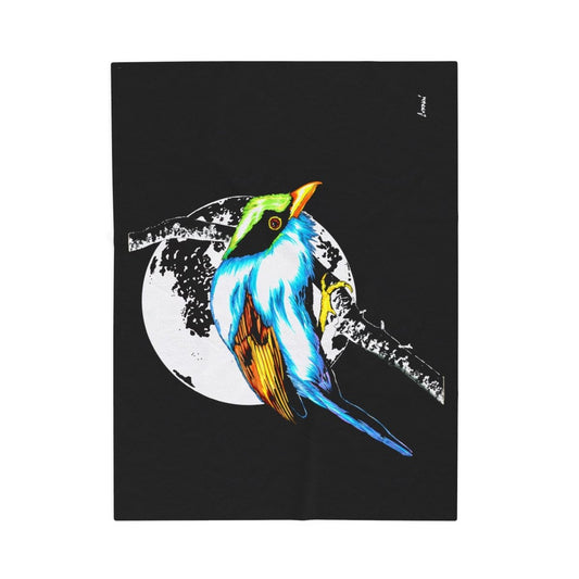 Vibrant Bird Design Velveteen Plush Blanket - Cozy & Stylish Home Decor - Curran Artworks