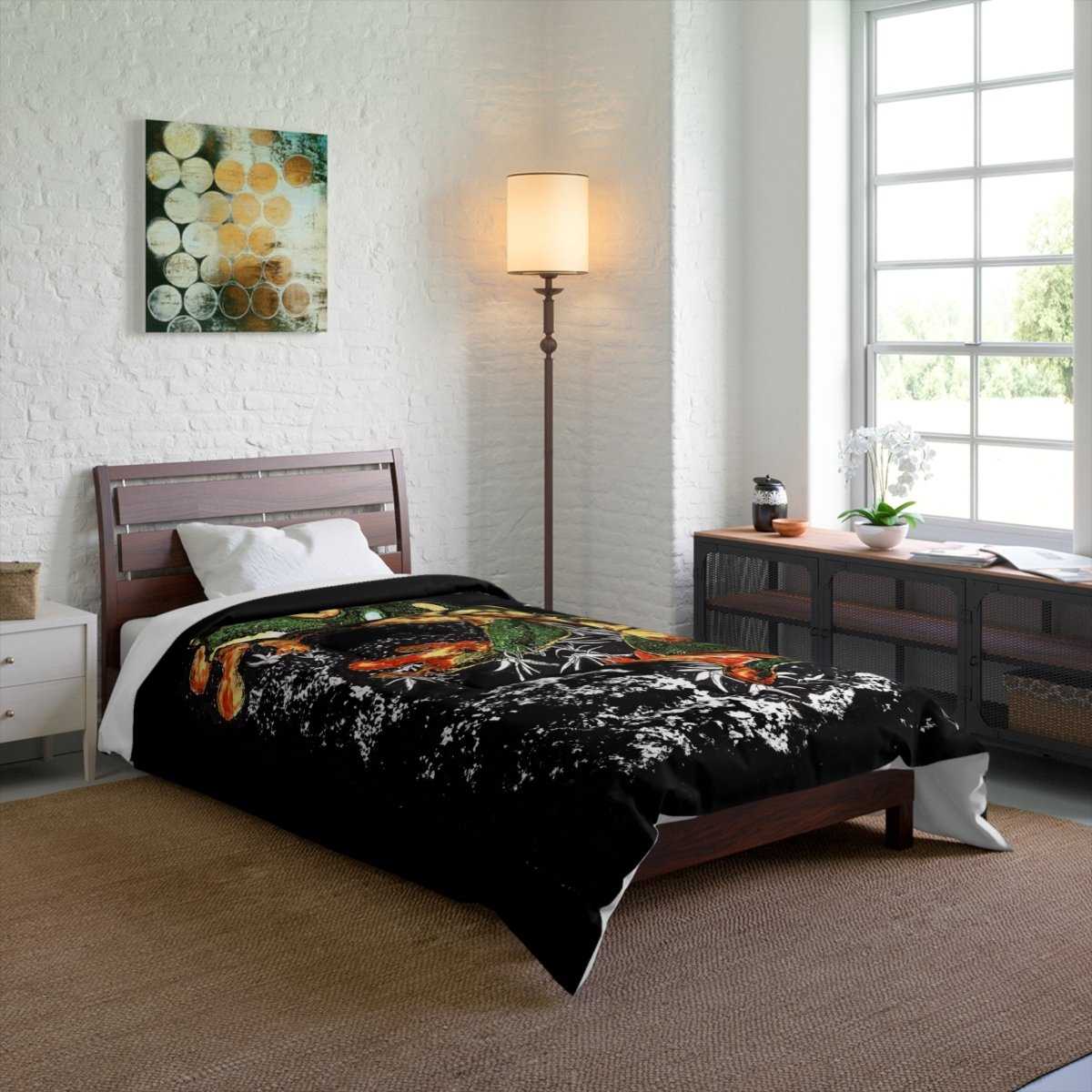 Vibrant Frog Comforter - Cozy Blanket for Nature Lovers - Curran Artworks