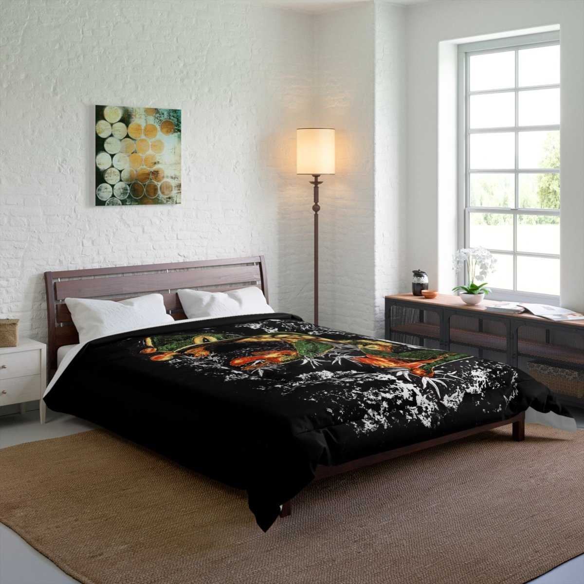 Vibrant Frog Comforter - Cozy Blanket for Nature Lovers - Curran Artworks