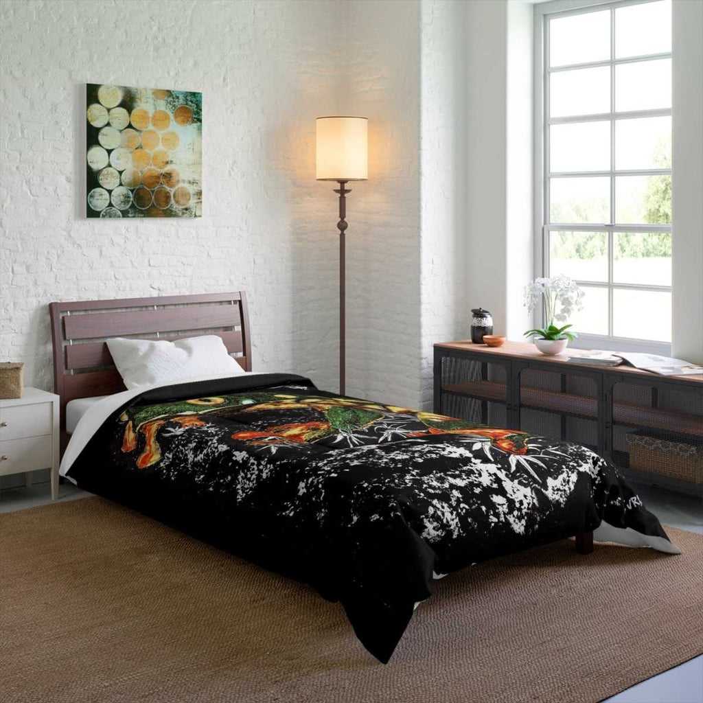 Vibrant Frog Comforter - Cozy Blanket for Nature Lovers - Curran Artworks
