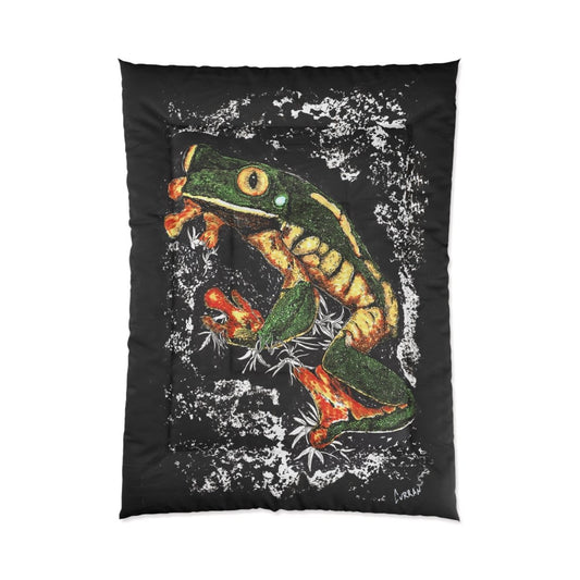 Vibrant Frog Comforter - Cozy Blanket for Nature Lovers - Curran Artworks