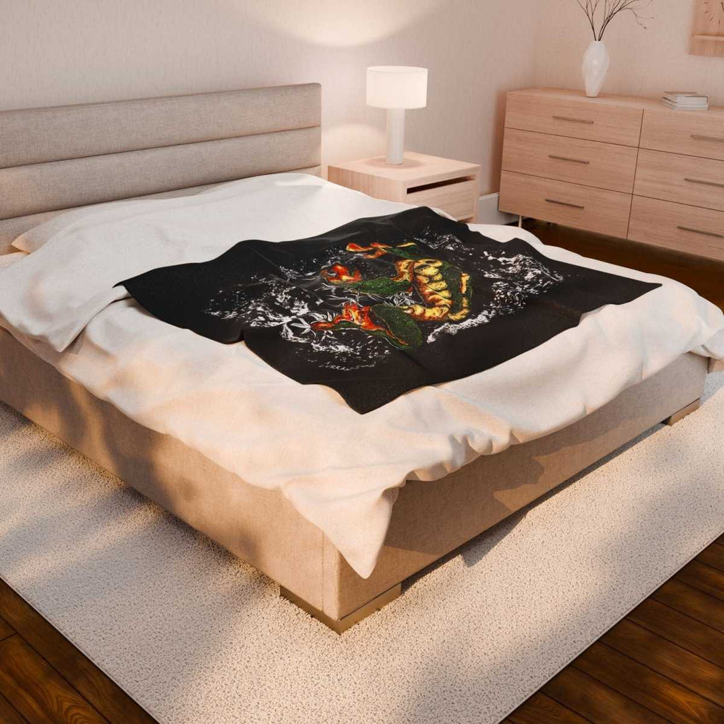 Vibrant Frog Velveteen Plush Blanket - Perfect for Cozy Nights & Nature Lovers - Curran Artworks