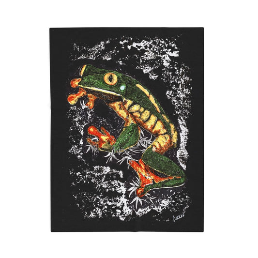 Vibrant Frog Velveteen Plush Blanket - Perfect for Cozy Nights & Nature Lovers - Curran Artworks