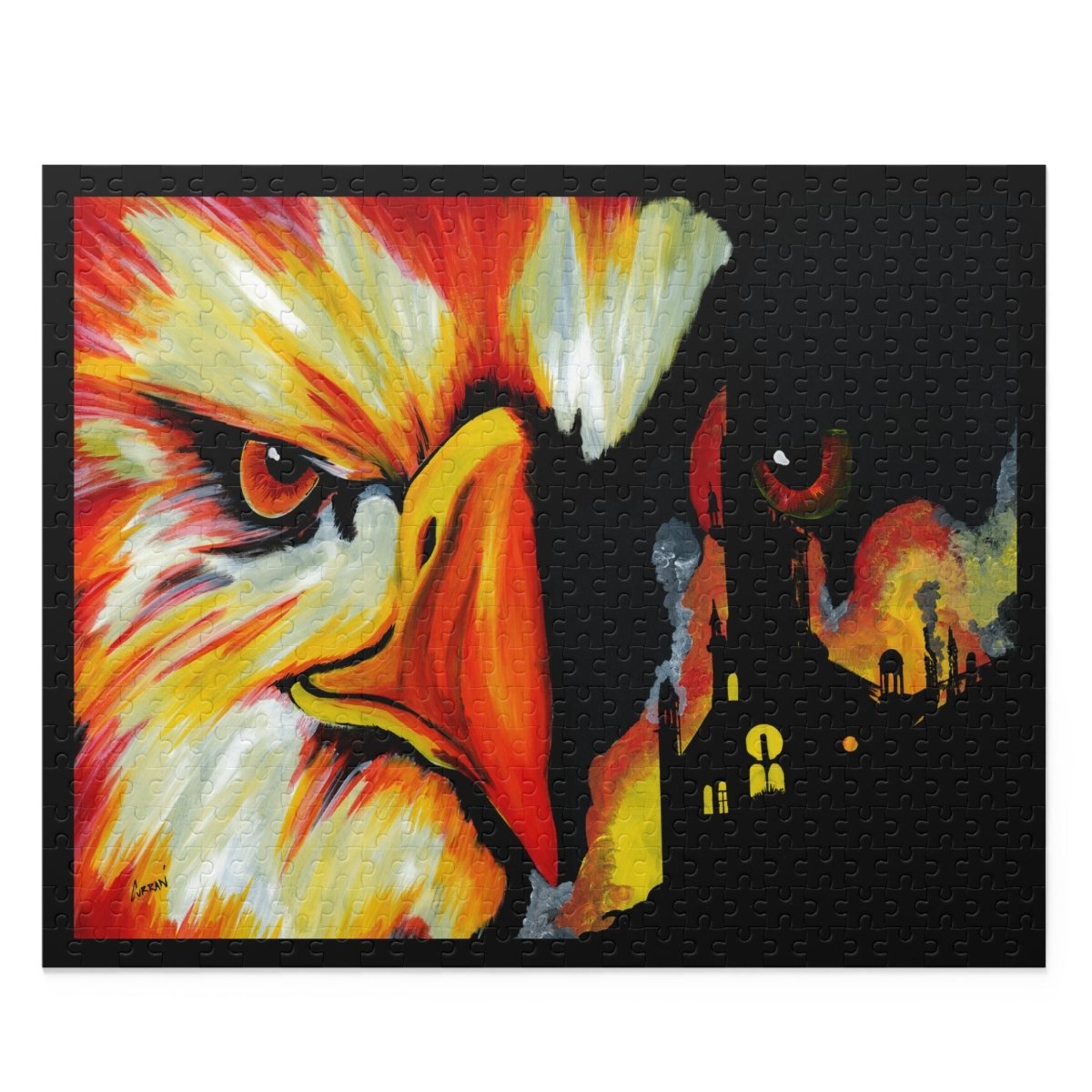 Vibrant Phoenix Art Puzzle - 120 & 252 Piece Jigsaw for Art Lovers - Curran Artworks