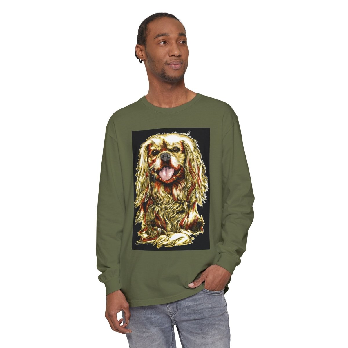 Vintage Dog Portrait Long Sleeve T-Shirt - Perfect Gift for Pet Lovers - Curran Artworks