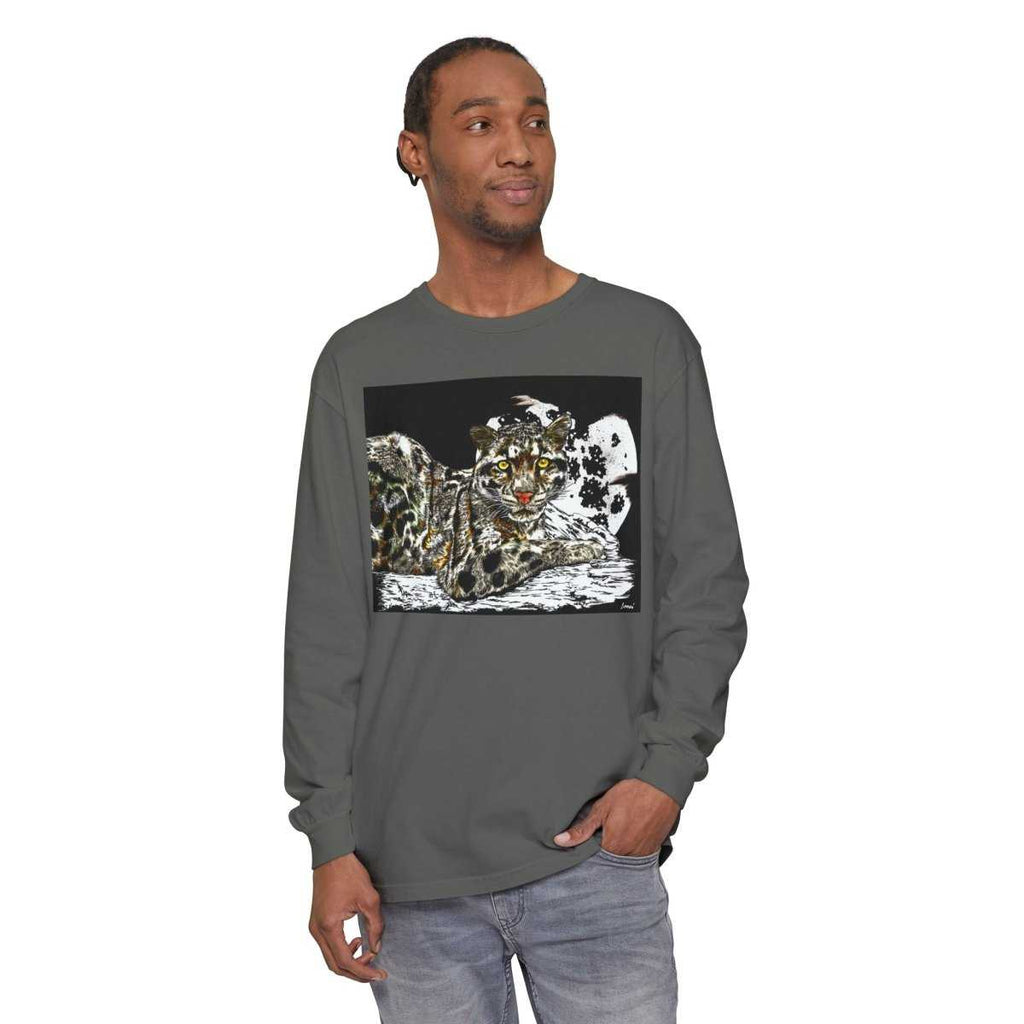 Cat Art Long Sleeve T-Shirt - Unisex, Garment-Dyed