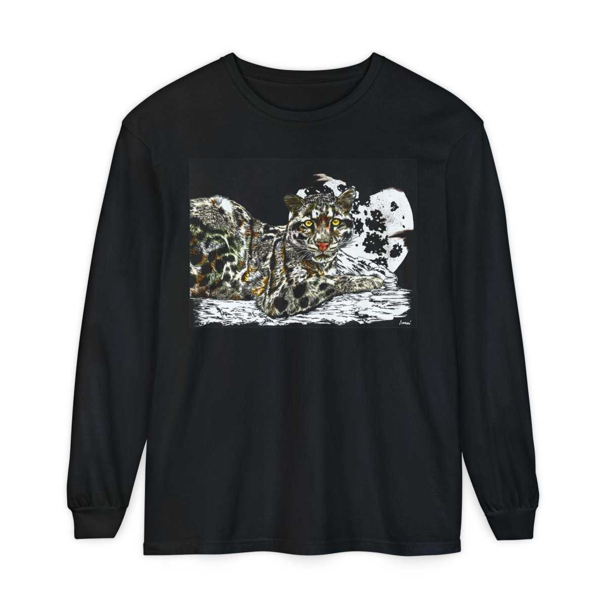 Cat Art Long Sleeve T-Shirt - Unisex, Garment-Dyed