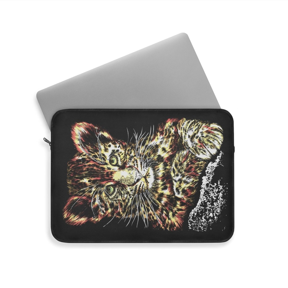 Wildlife - Inspired Laptop Sleeve with Playful Leopard Design - Curran Artworks