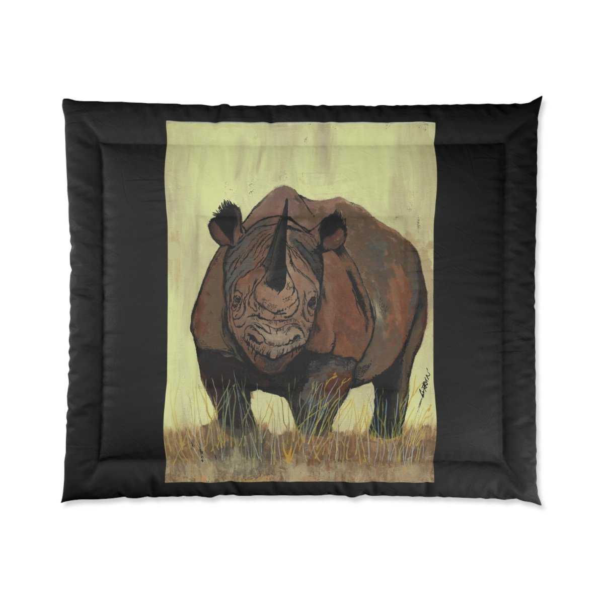 Wildlife - Inspired Rhino Comforter for Nature Lovers - Curran Artworks