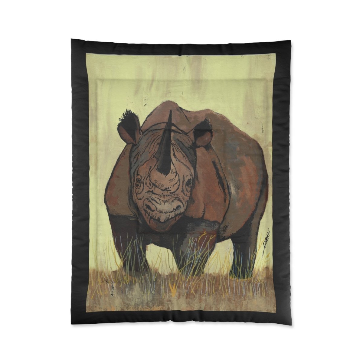 Wildlife - Inspired Rhino Comforter for Nature Lovers - Curran Artworks