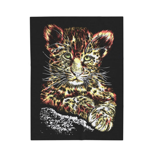 Wildlife - Inspired Velveteen Plush Blanket - Cozy Leopard Print for Nature Lovers - Curran Artworks