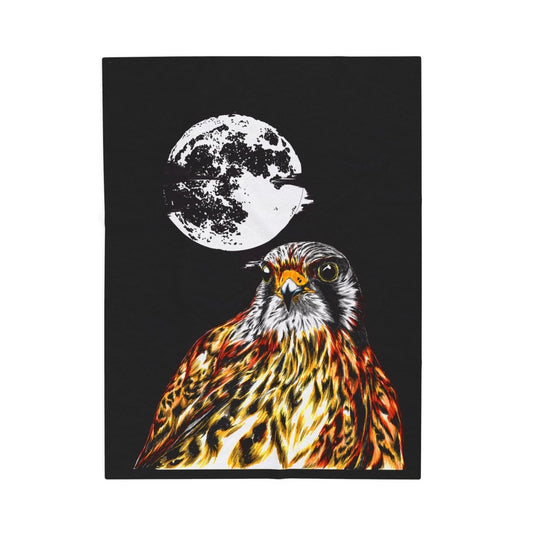 Wildlife Moonlit Velveteen Plush Blanket - Cozy Bird Design - Curran Artworks