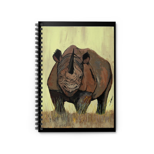 Wildlife Rhino Spiral Notebook - Ruled Line for Nature Lovers - Curran Artworks