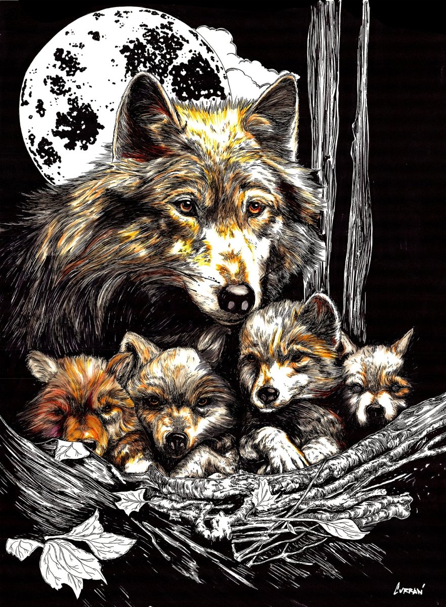 Wolf and Cubs Digital Download - Curran Artworks
