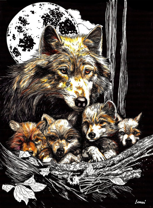 Wolf and Cubs Digital Download - Curran Artworks